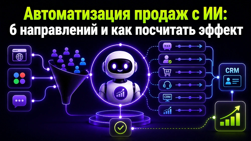 Автоматизация продаж с ИИ: 6 направлений и как посчитать эффект