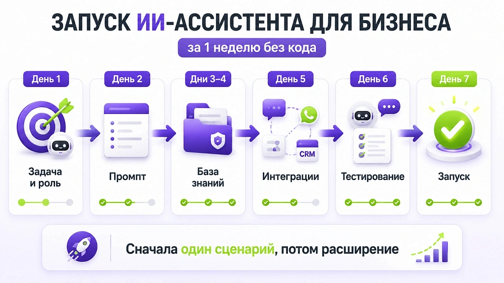Создание ИИ-ассистента: с нуля до запуска за неделю Создание ИИ-ассистента: с нуля до запуска за неделю